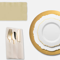 The To Have And To Hold Package displayed at a rustic vineyard wedding with coordinated tableware and décor.