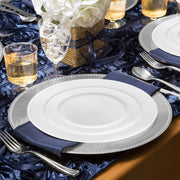 The White with Silver Edge Rim Plastic Wedding Value Set provides the right quantity and size for your gathering, offering a complete set to serve all your guests in styl