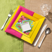 The Yellow Square Plastic Wedding Set offers perfect sizes and quantities for hosting festive events and large gatherings