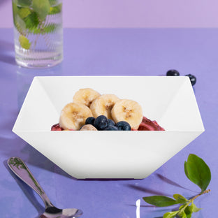 These 3-quart bowls fit well into white-themed serving lines.