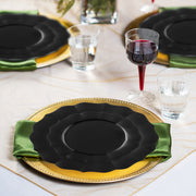 This set added contrast and drama to modern table settings.