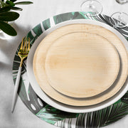 This set includes 100 dinner plates and 100 salad plates, providing the perfect quantity for large gatherings or intimate events