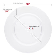 Transparent 13-inch plastic charger plates, disposable and lightweight