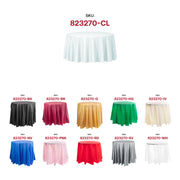 Transparent round plastic tablecloth, 84", sleek and protective, perfect for both casual and formal table settings
