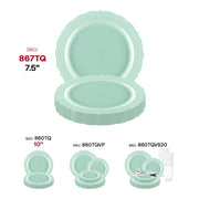 Turquoise Vintage Round Disposable Plastic Appetizer/Salad Plates (7.5") SKU | Smarty Had A Party