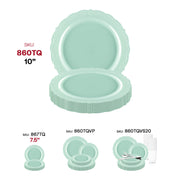 Turquoise Vintage Round Disposable Plastic Dinner Plates (10") SKU | Smarty Had A Party