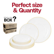 Upscale clear plastic dinnerware set styled for festive buffet service