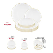 Upscale event decor featuring the Clear with Gold Rim Lotus Plates for a lavish and graceful presentation