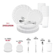 Upscale reception or event table enhanced with the Clear Flair Plastic Wedding Set’s minimalist and stylish design