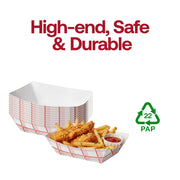 Versatile 4 oz red plaid disposable food tray for all occasions, rustic checkered paper boat designed for parties, weddings, and events.