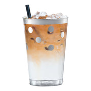 Versatile clear plastic tumblers with silver dots, 12 oz capacity, perfect for cocktails, soft drinks, and water