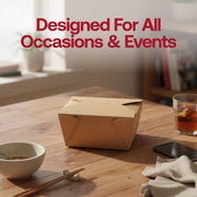 Versatile kraft folded paper #1 container for all occasions, rustic natural brown takeout box designed for sandwiches, pastries, and single-entree takeout.
