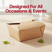 Versatile kraft folded paper #8 container for all occasions, rustic natural brown takeout box designed for sides, appetizers, and snack portions.
