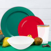 Vibrant Christmas plates and partyware set capturing the spirit of the season without the cleanup hassle
