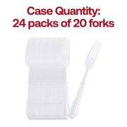 White Baroque Disposable Plastic Dinner Forks Quantity | Smarty Had A Party