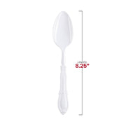 White Baroque Disposable Plastic Dinner Spoons Dimension | Smarty Had A Party