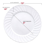 White Flair Plastic Appetizer/Salad Plates (7.5") Dimension | Smarty Had A Party