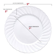White Flair Plastic Buffet Plates (9") Dimension | Smarty Had A Party