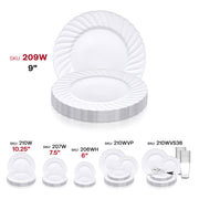 White Flair Plastic Buffet Plates (9") SKU | Smarty Had A Party