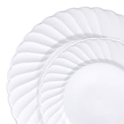 White Flair Plastic Dinnerware Value Set | Smarty Had A Party