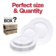 White Flair Plastic Dinnerware Value Set Quantity | Smarty Had A Party