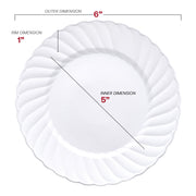 White Flair Plastic Pastry Plates (6") Dimension | Smarty Had A Party