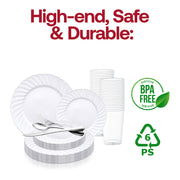 White Flair Plastic Wedding Value Set BPA | Smarty Had A Party