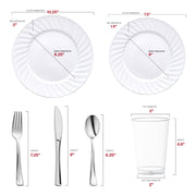 White Flair Plastic Wedding Value Set Dimension | Smarty Had A Party