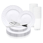White Flair Plastic Wedding Value Set | Smarty Had A Party