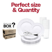 White Flair Plastic Wedding Value Set Quantity | Smarty Had A Party