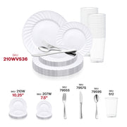 White Flair Plastic Wedding Value Set SKU | Smarty Had A Party