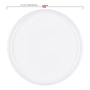 White Flat Round Disposable Plastic Dinner Plates (10") Dimension | Smarty Had A Party