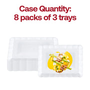 White with Gold Rim Rectangular Plastic Serving Trays Quantity | Smarty Had A Party