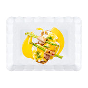 White with Gold Rim Rectangular Plastic Serving Trays Secondary | Smarty Had A Party