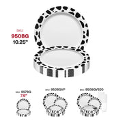 White with Black Dalmatian Spots Round Disposable Plastic Dinner Plates (10.25") | Smarty Had A Party