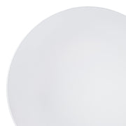 White with Silver Rim Organic Round Disposable Plastic Dinner Plates (10.25") | Smarty Had A Party