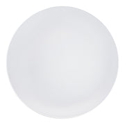 White with Silver Rim Organic Round Disposable Plastic Dinner Plates (10.25") Secondary | Smarty Had A Party