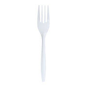 White Medium Weight Plastic Forks offer a practical disposable solution for catering, events, and everyday use