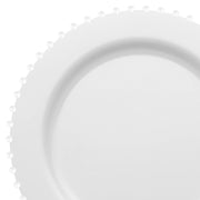 White Pearl String Round Disposable Plastic Dinner Plates