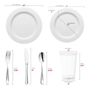 White Pearl String Round Wedding Set made from recyclable, BPA-free plastic for safe, eco-conscious dining experiences