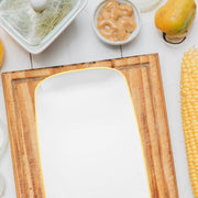 White and Gold Rectangular Plates were chosen to serve bite-sized hors d’oeuvres at a luxury event.