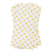 White and gold paper dinner napkins, packaged in bulk for catering, restaurants, and event planners