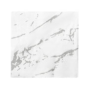 White and silver marble beverage napkins, soft paper texture, ideal for cocktail service, case of 600