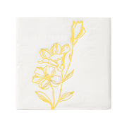 White beverage napkins featuring a vintage gold floral pattern, perfect for upscale parties, weddings, or everyday entertaining