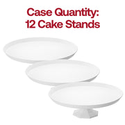 White cake stand measuring 11.6 inches across the top, 3.5 inches high, with a 4.5-inch base diameter.
