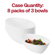 White oval serving bowl measuring 11.25 inches by 7.25 inches with a height of 3.25 inches, perfect for large servings