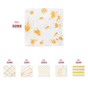 White paper beverage napkins with gold splatter design, SKU 3292, ideal for stylish celebrations, 600-count case