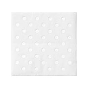 White paper beverage napkins with silver dots, designed for cocktails and perfect for parties and celebrations