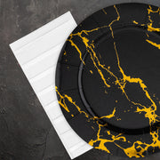 White paper napkins with silver stripe accents, ideal for catering, banquets, and upscale events