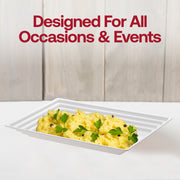 White plastic tray filled with fresh salad, perfect for all occasions from casual picnics to formal parties
